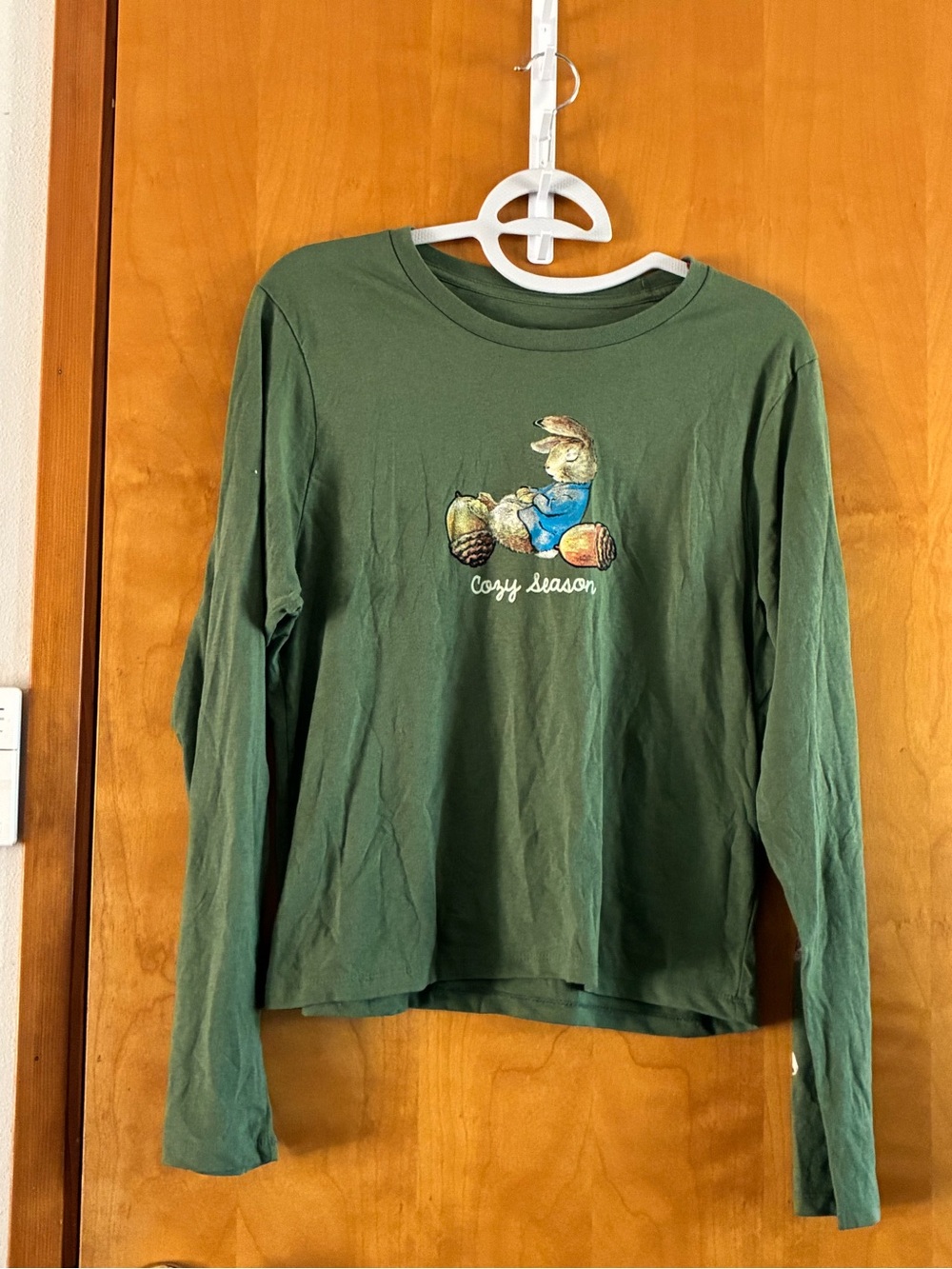 Cozy Season Green Long-Sleeve Top